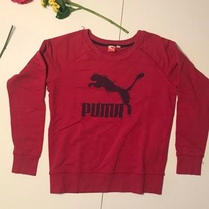 Puma Pink French Terry Crewneck Sweater Women's Lg